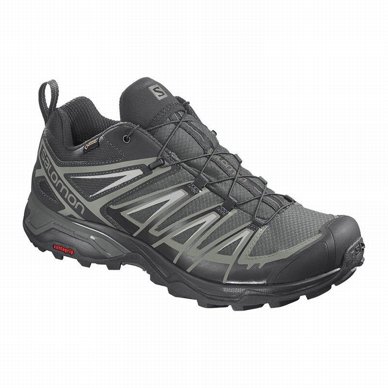 Salomon Singapore Mens Hiking Shoes - X ULTRA 3 GORE-TEX Grey | 04287-SBAI